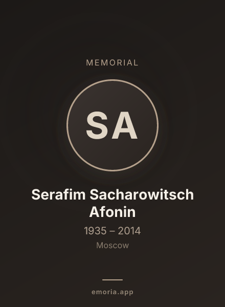 Memorial portrait of Serafim Sacharowitsch Afonin