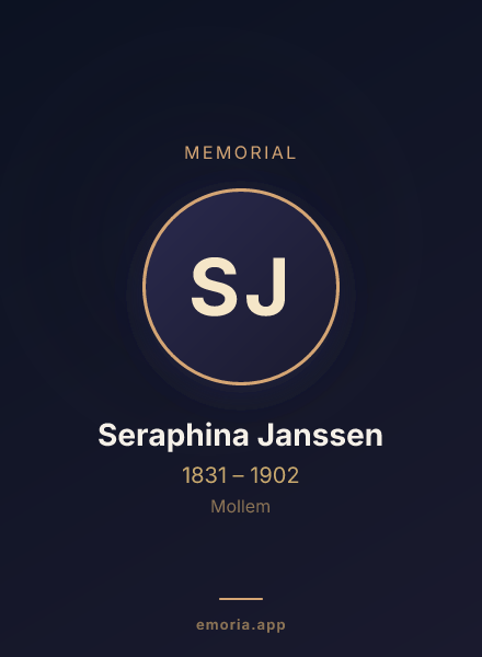 Memorial portrait of Seraphina Janssen
