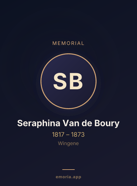 Memorial portrait of Seraphina Van de Boury