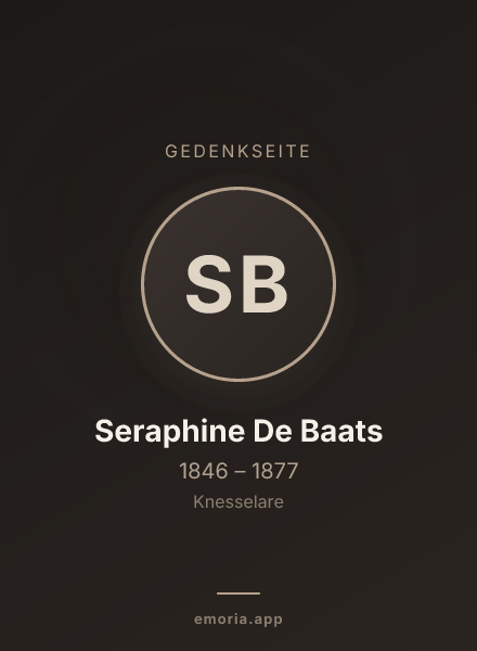 Gedenkportrait von Seraphine De Baats