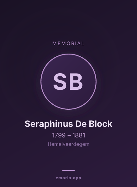 Memorial portrait of Seraphinus De Block