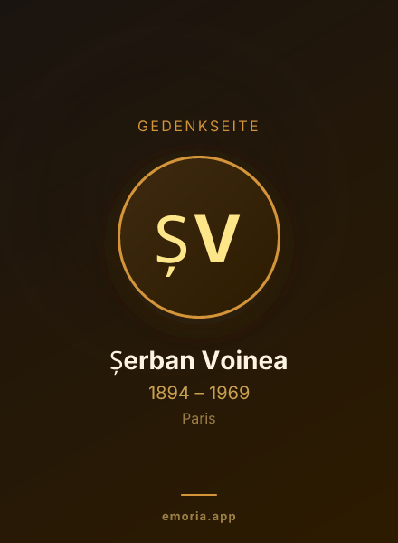Gedenkportrait von Șerban Voinea