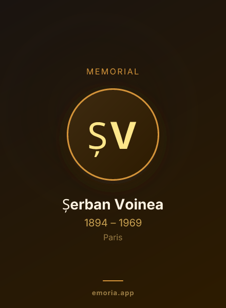 Memorial portrait of Șerban Voinea
