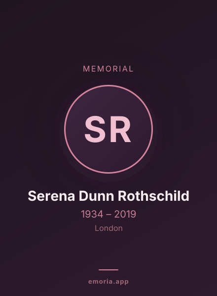 Memorial portrait of Serena Dunn Rothschild
