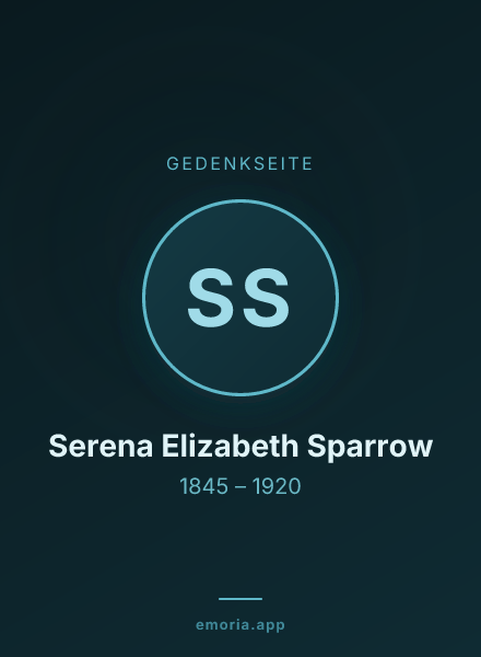 Gedenkportrait von Serena Elizabeth Sparrow
