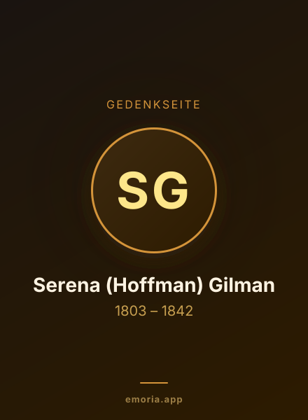 Gedenkportrait von Serena (Hoffman) Gilman