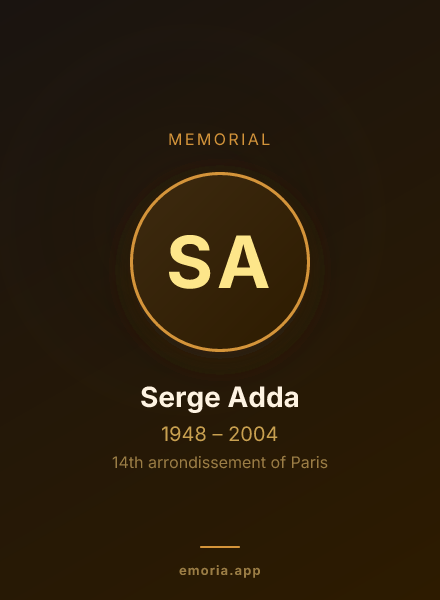 Memorial portrait of Serge Adda