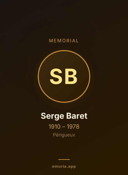 Memorial portrait of Serge Baret