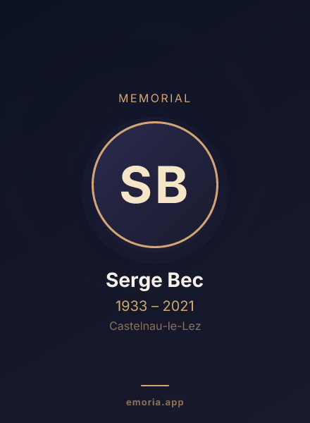 Memorial portrait of Serge Bec