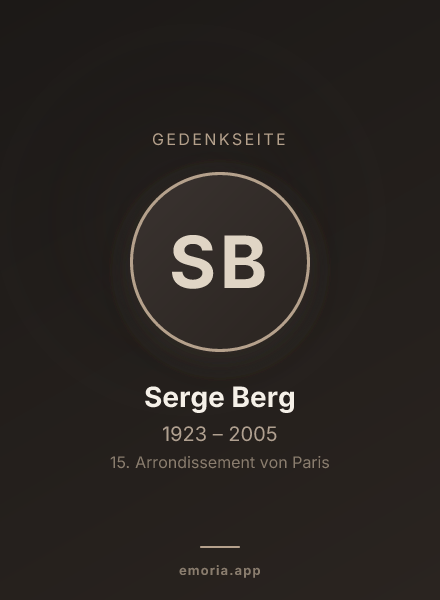 Gedenkportrait von Serge Berg