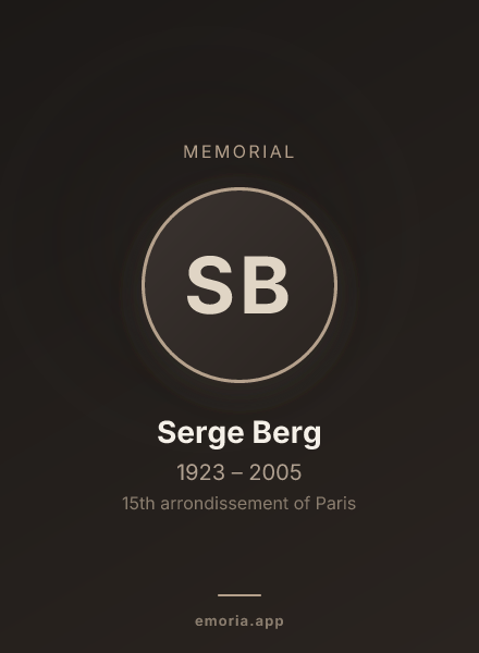 Memorial portrait of Serge Berg