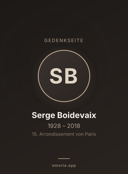 Gedenkportrait von Serge Boidevaix