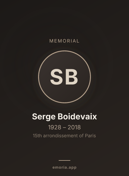 Memorial portrait of Serge Boidevaix