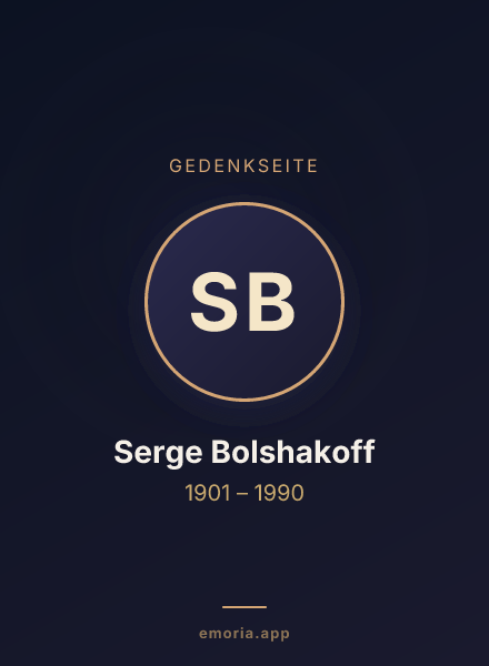 Gedenkportrait von Serge Bolshakoff