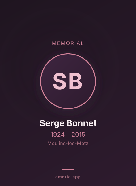 Memorial portrait of Serge Bonnet