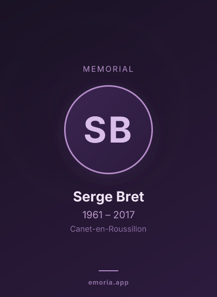 Memorial portrait of Serge Bret