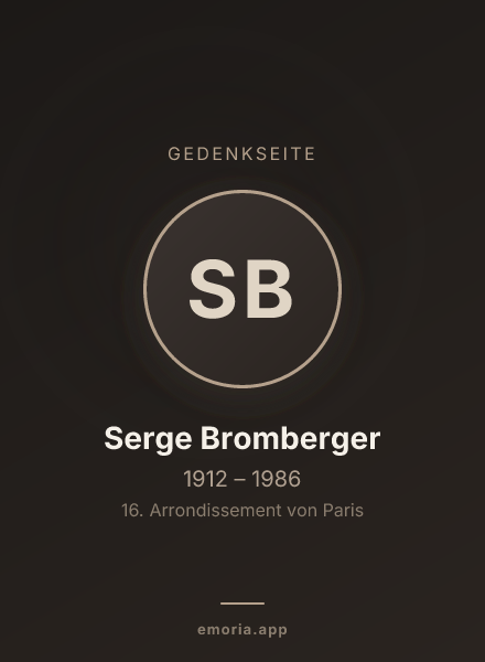 Gedenkportrait von Serge Bromberger