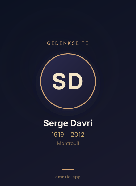 Gedenkportrait von Serge Davri