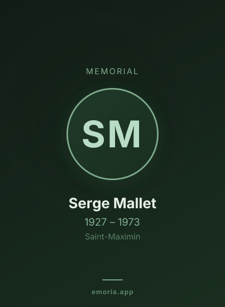 Memorial portrait of Serge Mallet