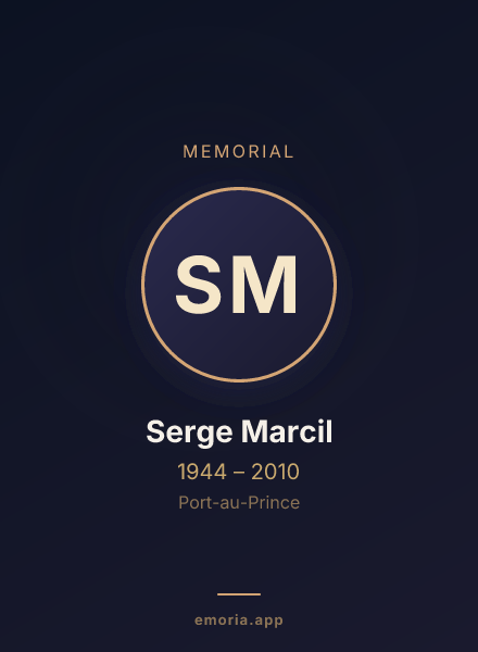Memorial portrait of Serge Marcil