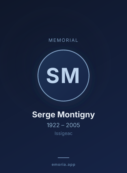 Memorial portrait of Serge Montigny