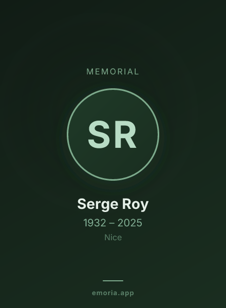 Memorial portrait of Serge Roy