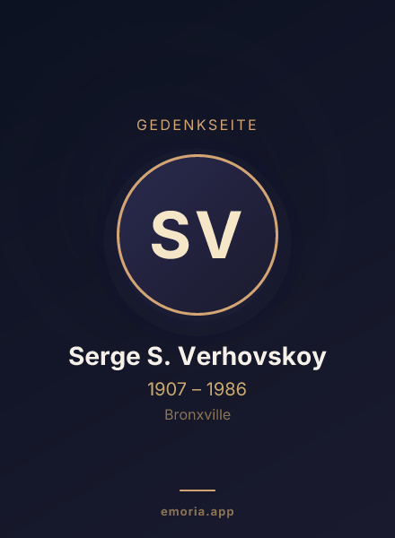 Gedenkportrait von Serge S. Verhovskoy