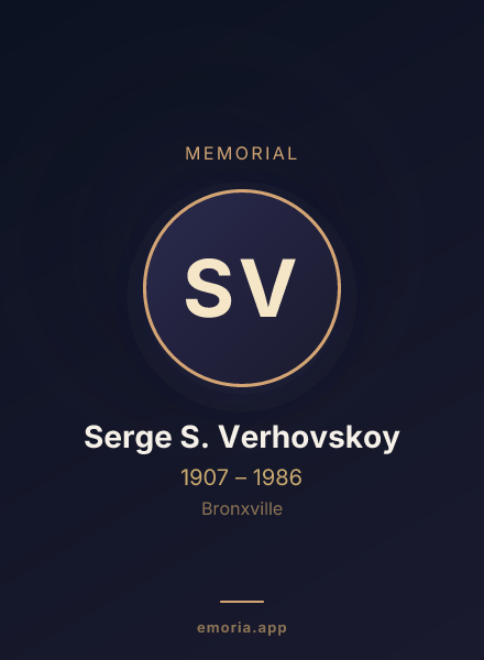 Memorial portrait of Serge S. Verhovskoy