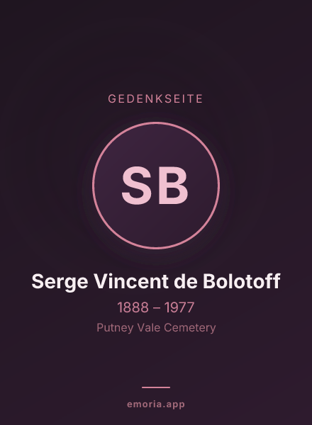 Gedenkportrait von Serge Vincent de Bolotoff