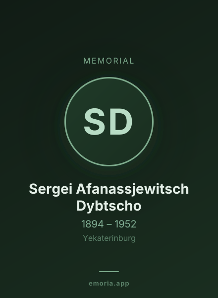 Memorial portrait of Sergei Afanassjewitsch Dybtscho