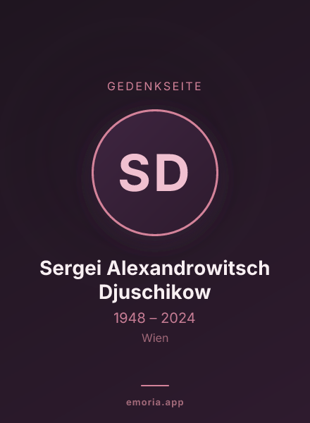 Gedenkportrait von Sergei Alexandrowitsch Djuschikow