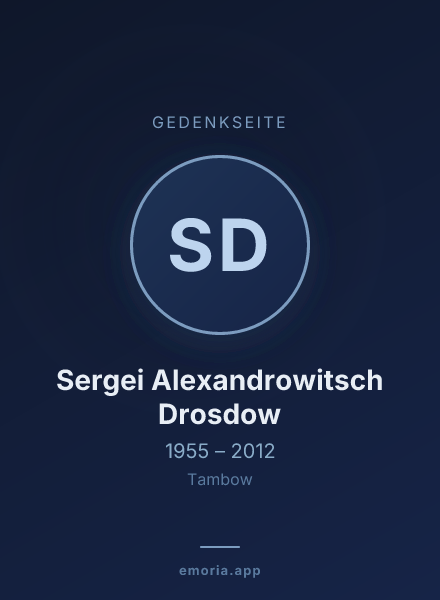 Gedenkportrait von Sergei Alexandrowitsch Drosdow