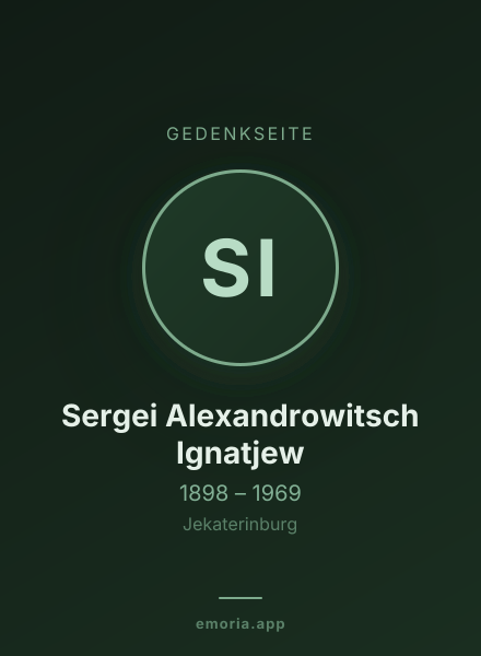 Gedenkportrait von Sergei Alexandrowitsch Ignatjew