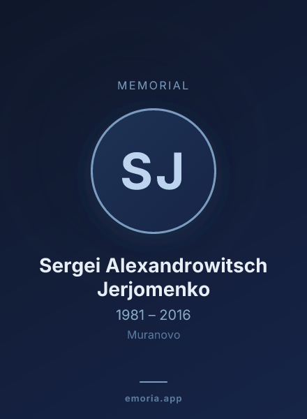 Memorial portrait of Sergei Alexandrowitsch Jerjomenko