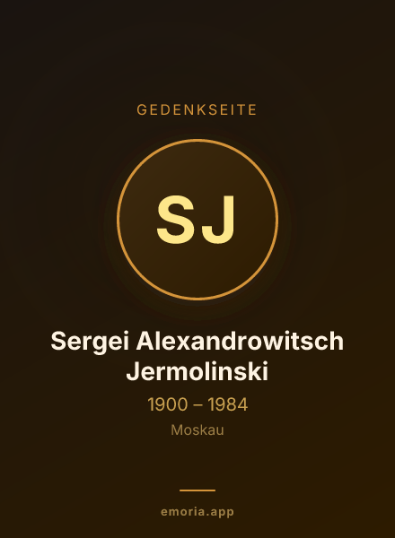 Gedenkportrait von Sergei Alexandrowitsch Jermolinski