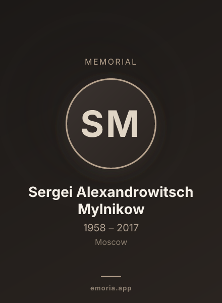 Memorial portrait of Sergei Alexandrowitsch Mylnikow