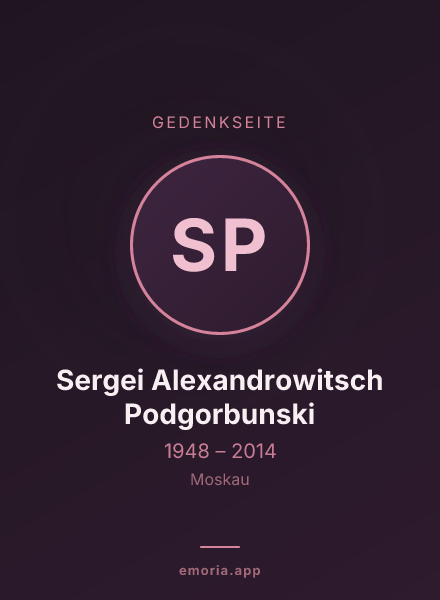 Gedenkportrait von Sergei Alexandrowitsch Podgorbunski