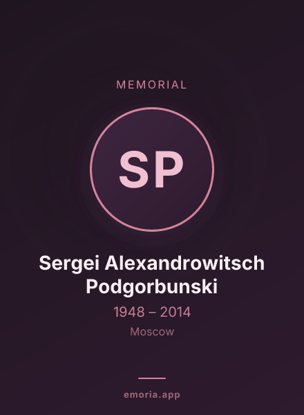 Memorial portrait of Sergei Alexandrowitsch Podgorbunski