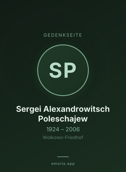 Gedenkportrait von Sergei Alexandrowitsch Poleschajew