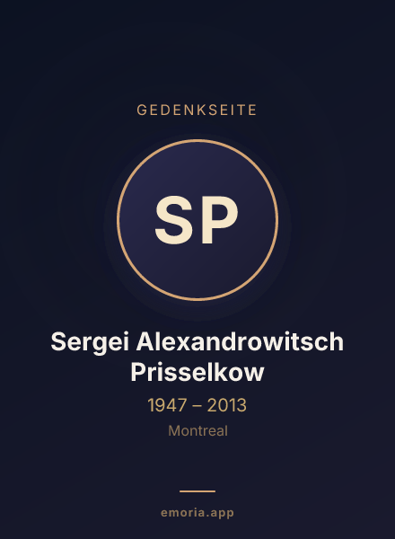 Gedenkportrait von Sergei Alexandrowitsch Prisselkow