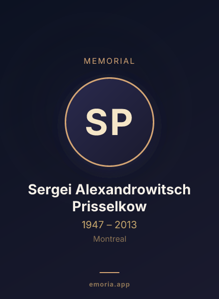 Memorial portrait of Sergei Alexandrowitsch Prisselkow