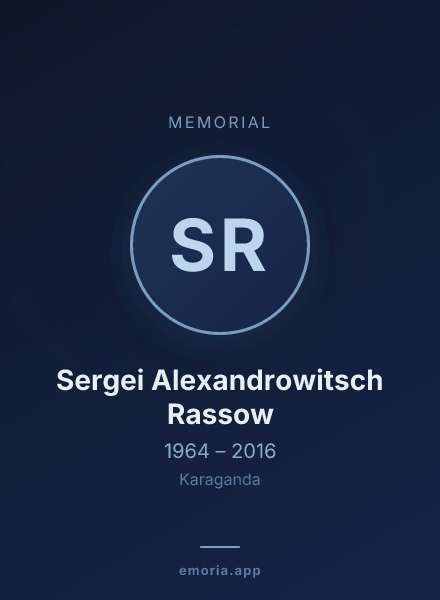 Memorial portrait of Sergei Alexandrowitsch Rassow