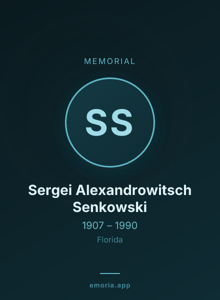 Memorial portrait of Sergei Alexandrowitsch Senkowski
