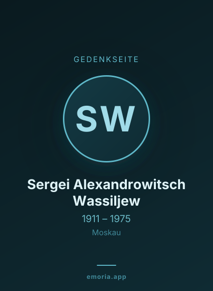 Gedenkportrait von Sergei Alexandrowitsch Wassiljew