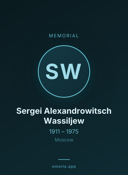 Memorial portrait of Sergei Alexandrowitsch Wassiljew