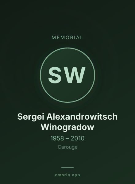 Memorial portrait of Sergei Alexandrowitsch Winogradow
