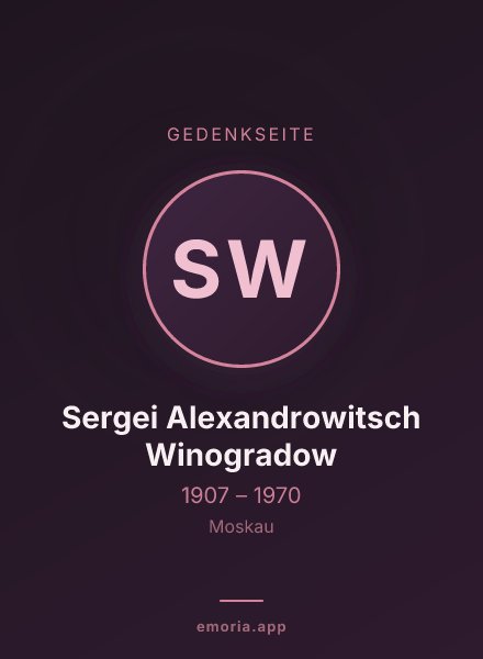 Gedenkportrait von Sergei Alexandrowitsch Winogradow