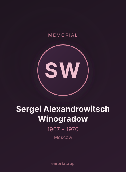 Memorial portrait of Sergei Alexandrowitsch Winogradow