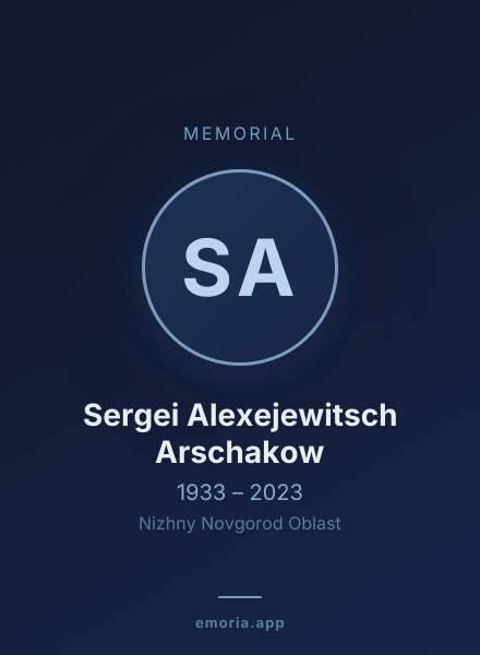 Memorial portrait of Sergei Alexejewitsch Arschakow