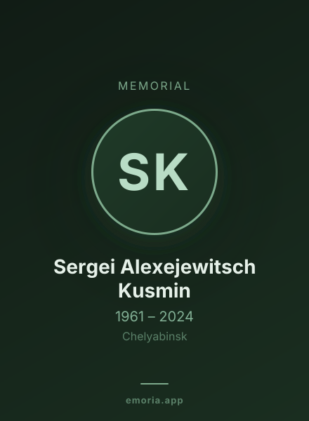 Memorial portrait of Sergei Alexejewitsch Kusmin